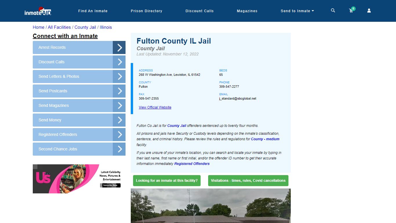 Fulton County IL Jail - Inmate Locator - Lewiston, IL