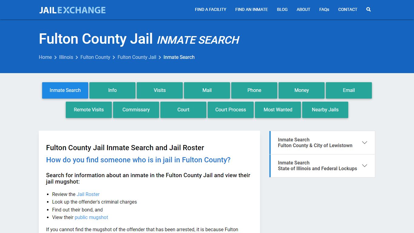 Inmate Search: Roster & Mugshots - Fulton County Jail, IL